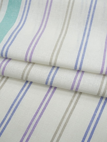 Холст полотенечный "Полоска" цв.мятный/синий/сиреневый, ш.0.5м, лен-30%, хл-70%, 140гр/м.кв