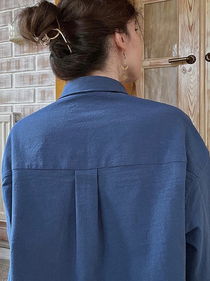 Рубашка из хлопка крэш цв.этнографический