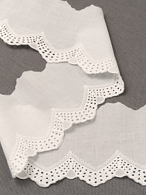 Шитье цв.молочно-белый (общая ширина 90мм, ширина вышивки 40мм), хлопок-100%, батист