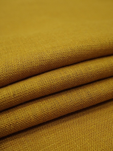 Лен костюмный с эффектом мятости цв.Темная горчица, ш.1.45м, лен-100%, 190гр/м.кв#008426