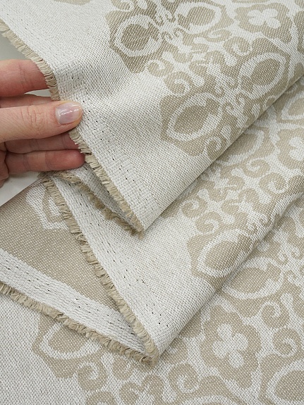 Полульняной жаккард "Сьюзен" цв.суровый, ш.1.6м, лен-56%, хлопок-44%, 210гр/м.кв