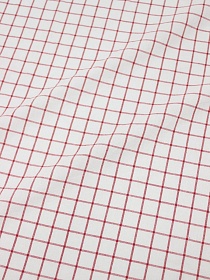 Вареный (стираный) хлопок "Красная клетка (1.7*1.7см) на белом", ш.2.5м, хл-100%, 115гр/м.кв