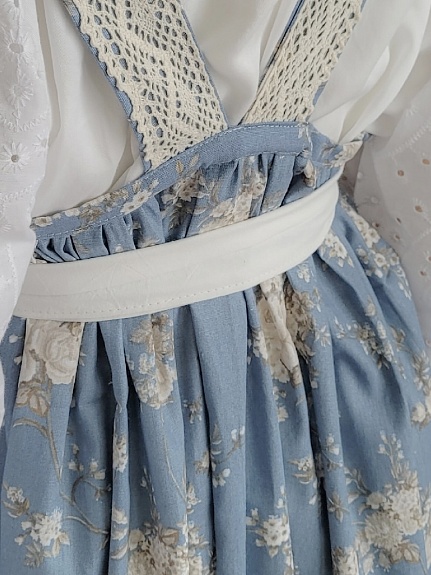 Сарафан в русском стиле из бязи "Чайные розочки"