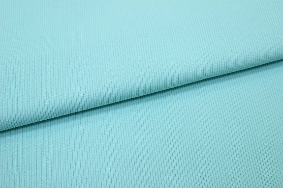 Кашкорсе цв.Нежно-бирюзовый с мятным оттенком, ш.1.2м (0.6м*2 чулок), Пенье, хлопок-95%, лайкра-5%