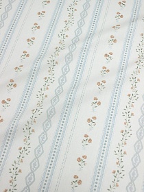 Сатин "Цветочные дорожки" цв.голубой, ш.2.35м, хлопок-100%, 110гр/м.кв