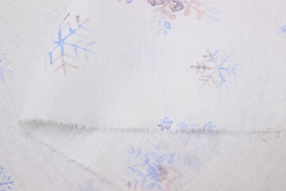 Перкаль "Накануне Рождества - снежинки", (комп), ш.2.2м, хлопок-100%, 110гр/м.кв