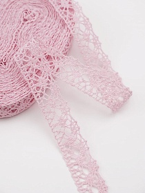 Кружево цв.нежно-розовый, ш.20мм, хлопок-90%, п/э-10%, 10м,рис.015/11