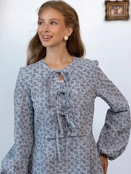 Платье из теплого хлопка "Душистые соцветия"