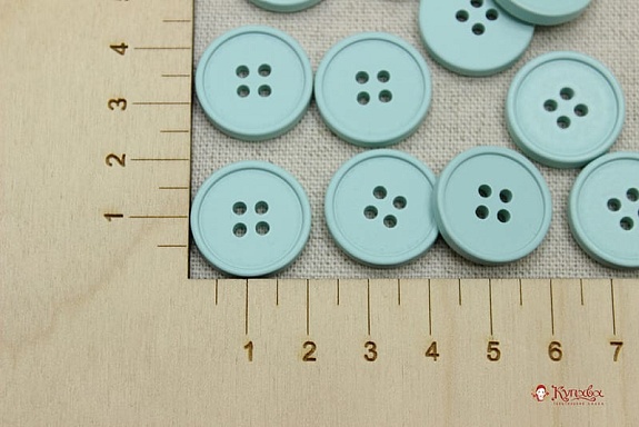Пуговица пластмасса, цв.мята, 20мм, 4 отверстия