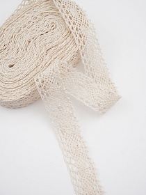 Кружево цв.суровый, ш.25мм, хлопок-100%, 10м, рис.107/3