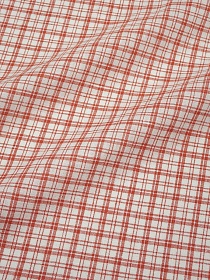 Лен сорочечный пестротканый с умягчением "Красная клетка" цв.белый, ш.1.5м, лен-100%, 120гр/м.кв