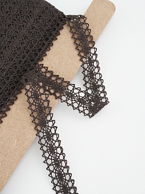 Кружево цв.темный шоколад, ш.19мм, хлопок-90%, п/э-10%, рис.047/10