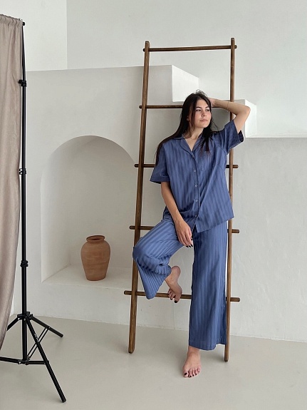 Пижама из сатина-страйп