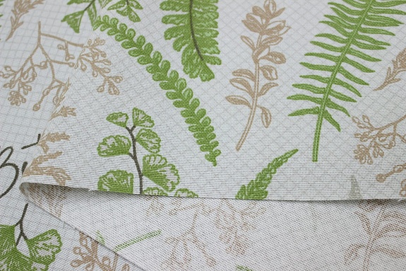 Рогожка "Лесная ботаника-клетка", ш.1.5м, хлопок-100%, 170гр/м.кв