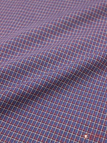 Мерный лоскут Пестрядь "Средняя двухцветная клетка на джинсово-синем", ш.1.45м, хлопок-95%, п/э-5%, 130гр/м.кв