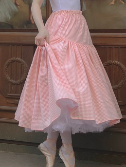 Юбка из вареного хлопка цв.лососевый