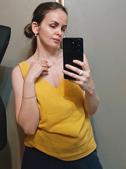 Топ из фактурного хлопка "Рельефные полоски"