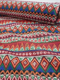 Полулен "Этно-Лайны" цв.красный, ш.1.5м, лен-40%, хл-40%, п/э-20%, 160гр/м.кв
