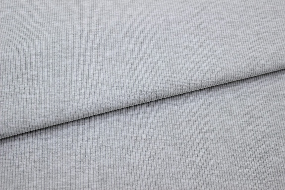Кашкорсе цв.Св.серый меланж, ш.1.12м (0.56м*2 чулок), Пенье, хлопок-95%, лайкра-5%, 390гр/м.кв