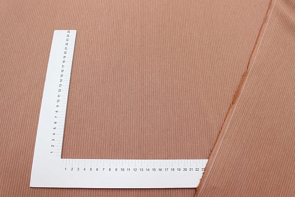 Пестрядь "Мелкая полоска на т.розово-персиковом", ш.1.4м, хл-95%, п/э-5%, 165гр/м.кв