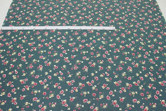 Бязь "Ипомея на темно-зеленом", ш.1.5м, хлопок-100%, 120гр/м.кв