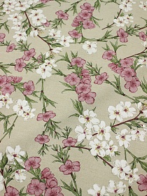 Ткань интерьерная с пропиткой "Дикая вишня" (на суровом), ш.1.5м, хл-70%, п/э-30%, 260гр/м.кв