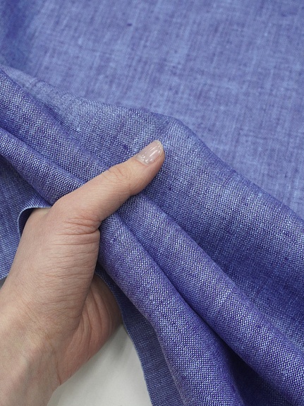 Лен костюмный цв.Джинс синий, ш.1.5 м, лен-100%, 190гр/м.кв