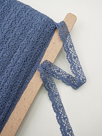 Кружево цв.винтажно-джинсовый, ш.25мм, хлопок-90%, п/э-10%, рис.044/21