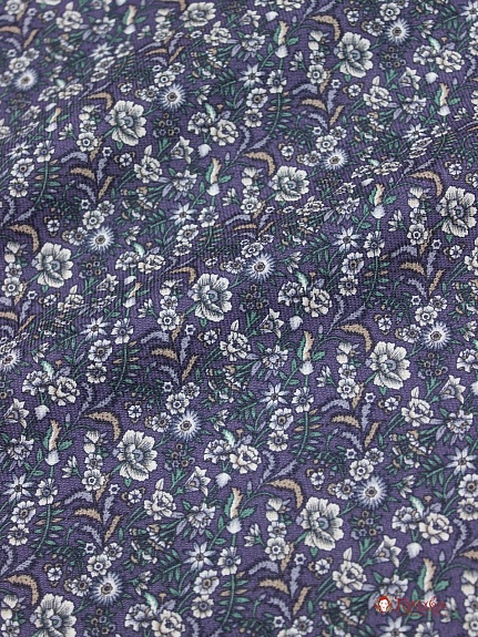 Плательный хлопок "Цветочная мозаика" цв.фиолетовый, ш.1.45м, хлопок-100%, 140гр/м.кв