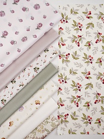 Набор тканей для рукоделия "Сатин: Сладкая веточка", 45*30 см, 8 шт