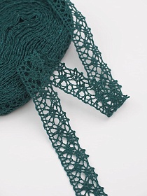 Кружево цв.зеленая морская волна, ш.20мм, хлопок-90%, п/э-10%, 10м, рис.015/33