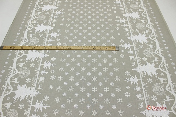 Полулен "Новогодний лес", ш.1.5м, лен-30%, хлопок-70%, 147гр/м.кв