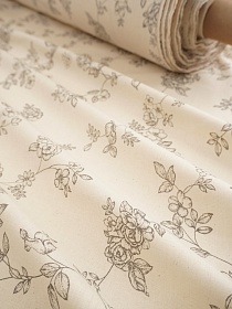 Поплин "Вивальди - цветы" (на суровом), (комп), ш.2.2м, хлопок-100%, 110гр/м.кв