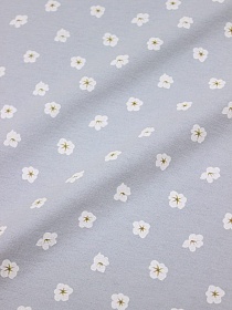 Теплый хлопок "Цветочный ряд" цв.бл.серо-голубая дымка-2, ш.1.50м, хлопок-100%, 160гр/м.кв