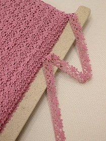 Кружево цв.дымчатая роза, ш.15мм, хлопок-90%, п/э-10%, рис.016/12