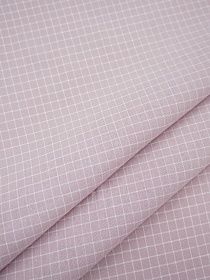 Пестрядь "Средняя клетка на св.розово-сиреневом", ш.1.4м, хлопок-95%, п/э-5%, 140гр/м.кв