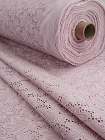 Шитье "Роскошь" цв.розово-сиреневый, СОРТ2, ш.1.5м (вышит.часть1.32м), батист, хлопок-100%, 80гр/м.кв