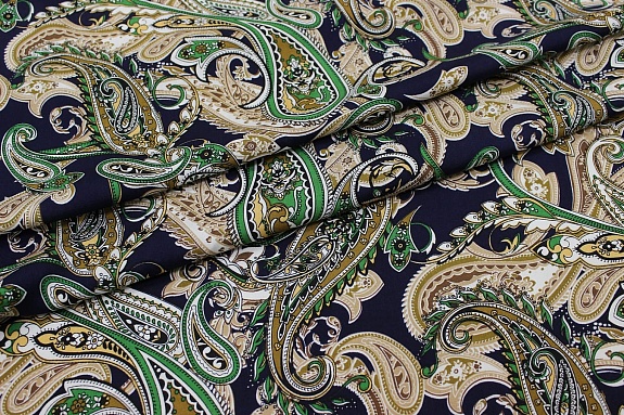 Мерный лоскут (ткань в отрезах) - Штапель "Дилара" цв.чернильно-синий, ш.1.45м, вискоза-100%, 100гр