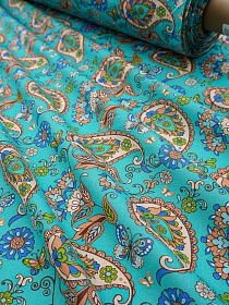 Ситец "Сад бабочек" цв.светлый изумруд, ГОСТ, ш.0.8м, хлопок-100%, 85гр/м.кв