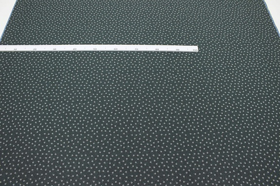 Плательный хлопок "Мелкие ромашки на т.кедровом меланже", ш.1.5м, хл-80%, п/э-20%, 150гр/м.кв