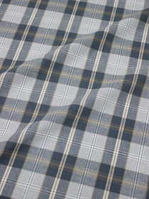 Вареный (стираный) хлопок "Клетка" цв.св.серый/серо-лазурный, ш.2.54м, хл-100%, 125гр/м.кв