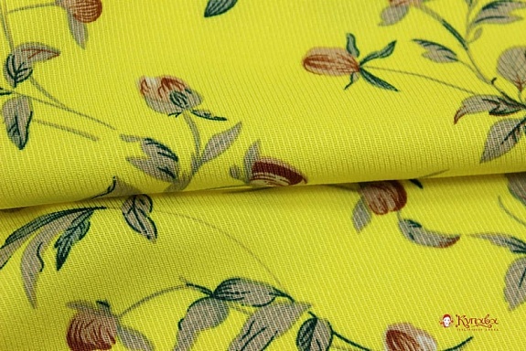 Плательная вискоза "Грета" цв.канареечный, ш.1.45м, вискоза-100%, 135гр/м.кв