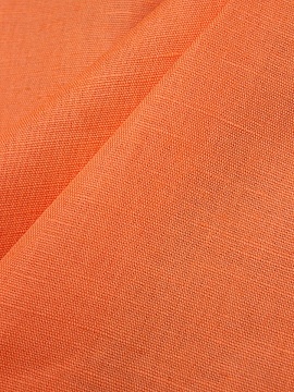 Полулен однотонный цв.Ярко-оранжевый, шир.1,5м, лен-50%, хлопок-50%, 160гр/м.кв