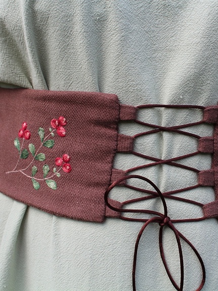 Корсетный пояс из конопли с хлопком в кофейном цвете