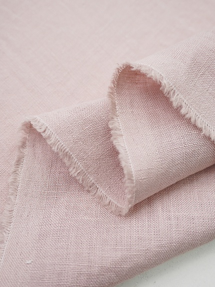 Лен постельный с эффектом мятости цв.Светлый розово-сиреневый флер, ш.2.45м, лен-100%, 165гр/м.кв