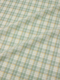 Вареный (стираный) хлопок "Клетка" цв.морозная зелень/желтый, ш.2.52м, хл-100%, 125гр/м.кв