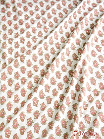 Штапель Розовый огонь-цветок на белом, 1.42 м, вискоза-100%, пл.110 гр/м.кв. 