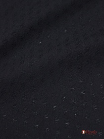 Фактурный хлопок "Ромбики мережка" цв.черный, ш.1.41м, батист, хлопок-100%, 60гр/м.кв