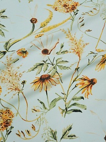 Плательная вискоза Цифр.печать "Полюшко" цв.светлый мятно-бирюзовый, ш.1.45м, вискоза-100%, 115гр/м.кв