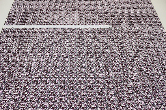 Бязь "Этно - мозаика" цв.сливовый, ш.1.5м, хлопок-100%, 120гр/м.кв